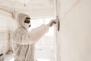 Contractor working on home with legal contract